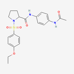 molecular formula C21H25N3O5S B12217483 N-[4-(acetylamino)phenyl]-1-[(4-ethoxyphenyl)sulfonyl]prolinamide 