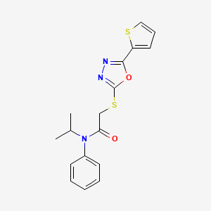 molecular formula C17H17N3O2S2 B12217513 N-(methylethyl)-N-phenyl-2-(5-(2-thienyl)(1,3,4-oxadiazol-2-ylthio))acetamide 