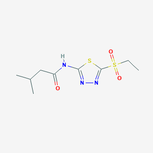 molecular formula C9H15N3O3S2 B12217555 N-(5-(ethylsulfonyl)-1,3,4-thiadiazol-2-yl)-3-methylbutanamide 
