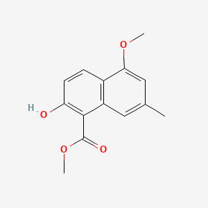 molecular formula C14H14O4 B1221756 Methyl 2-hydroxy-5-methoxy-7-methyl-1-naphthalenecarboxylate CAS No. 74086-89-8
