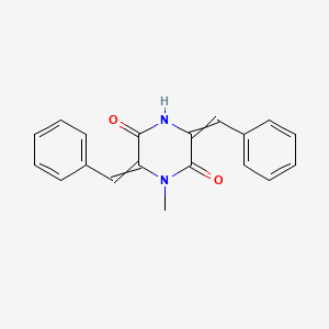 molecular formula C19H16N2O2 B1221757 3,6-Dibenzylidene-1-methylpiperazine-2,5-dione 