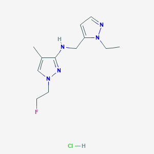 molecular formula C12H19ClFN5 B12217588 N-[(2-ethylpyrazol-3-yl)methyl]-1-(2-fluoroethyl)-4-methylpyrazol-3-amine;hydrochloride 