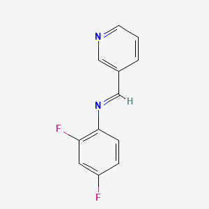 molecular formula C12H8F2N2 B12217685 Benzenamine, 2,4-difluoro-N-(3-pyridinylmethylene)- CAS No. 141136-35-8
