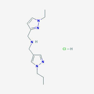 molecular formula C13H22ClN5 B12217774 1-(1-ethyl-1H-pyrazol-3-yl)-N-[(1-propyl-1H-pyrazol-4-yl)methyl]methanamine 