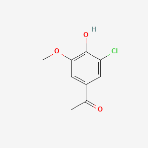 molecular formula C9H9ClO3 B12217793 1-(3-Chloro-4-hydroxy-5-methoxyphenyl)ethanone CAS No. 116296-35-6