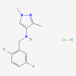 molecular formula C12H14ClF2N3 B12217813 N-[(2,5-difluorophenyl)methyl]-1,3-dimethylpyrazol-4-amine;hydrochloride 