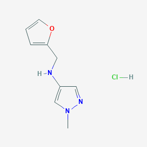 molecular formula C9H12ClN3O B12217821 N-(2-Furylmethyl)-1-methyl-1H-pyrazol-4-amine 