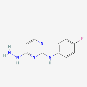molecular formula C11H12FN5 B12217885 N-(4-fluorophenyl)-4-hydrazinyl-6-methylpyrimidin-2-amine 