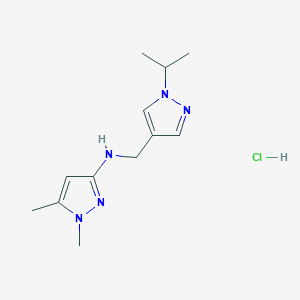 molecular formula C12H20ClN5 B12217971 N-[(1-isopropyl-1H-pyrazol-4-yl)methyl]-1,5-dimethyl-1H-pyrazol-3-amine 