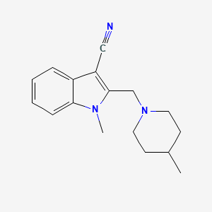 1-Methyl-2-[(4-methyl-1-piperidinyl)methyl]-3-indolecarbonitrile
