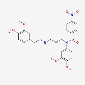 Benzamide, N-(3,4-dimethoxyphenyl)-N-(3-((2-(3,4-dimethoxyphenyl)ethyl)methylamino)propyl)-4-nitro-
