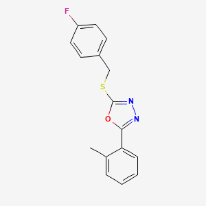 2-[(4-Fluorophenyl)methylthio]-5-(2-methylphenyl)-1,3,4-oxadiazole