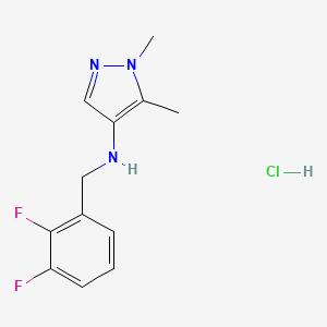 molecular formula C12H14ClF2N3 B12218205 N-(2,3-Difluorobenzyl)-1,5-dimethyl-1H-pyrazol-4-amine 