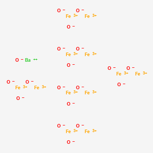 molecular formula BaFe12O19 B1221835 Ferroxdure CAS No. 12047-11-9