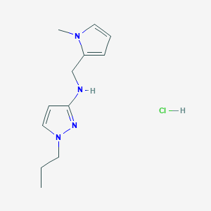 molecular formula C12H19ClN4 B12218359 N-[(1-methylpyrrol-2-yl)methyl]-1-propylpyrazol-3-amine;hydrochloride 