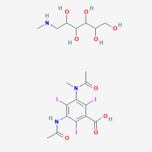 molecular formula C19H28I3N3O9 B1221856 Methylglucamine metrizoate CAS No. 18555-27-6