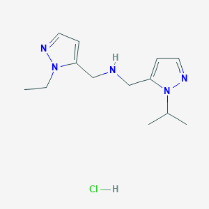 molecular formula C13H22ClN5 B12218602 1-(1-ethyl-1H-pyrazol-5-yl)-N-[(1-isopropyl-1H-pyrazol-5-yl)methyl]methanamine 