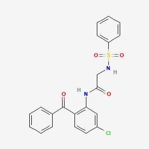 molecular formula C21H17ClN2O4S B12218612 N-(2-benzoyl-5-chlorophenyl)-2-benzenesulfonamidoacetamide 