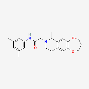 molecular formula C23H28N2O3 B12218746 N-(3,5-dimethylphenyl)-2-(7-methyl-3,4,9,10-tetrahydro-2H-[1,4]dioxepino[2,3-g]isoquinolin-8(7H)-yl)acetamide 