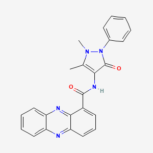 molecular formula C24H19N5O2 B12218826 N-(1,5-dimethyl-3-oxo-2-phenyl-2,3-dihydro-1H-pyrazol-4-yl)phenazine-1-carboxamide 