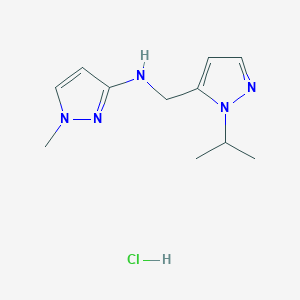 molecular formula C11H18ClN5 B12218846 N-[(1-isopropyl-1H-pyrazol-5-yl)methyl]-1-methyl-1H-pyrazol-3-amine 