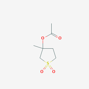 molecular formula C7H12O4S B12218960 Thiophene-3-ol, tetrahydro-3-methyl-, 3-acetate, 1,1-dioxide CAS No. 826-47-1