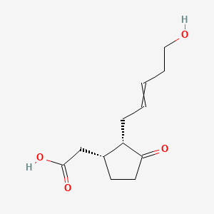 molecular formula C12H18O4 B1221907 2-[(1R,2S)-2-(5-hydroxypent-2-enyl)-3-oxocyclopentyl]acetic acid 