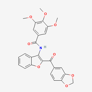 molecular formula C26H21NO8 B12219308 N-[2-(1,3-benzodioxol-5-ylcarbonyl)-1-benzofuran-3-yl]-3,4,5-trimethoxybenzamide 