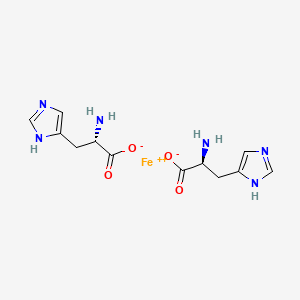 molecular formula C12H16FeN6O4 B1221936 Ferrous histidinate CAS No. 23661-48-5