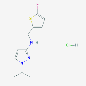 molecular formula C11H15ClFN3S B12219445 N-[(5-fluoro-2-thienyl)methyl]-1-isopropyl-1H-pyrazol-3-amine 