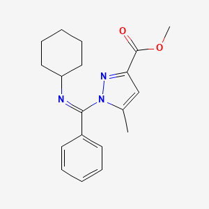 Methyl 1-(N-cyclohexylbenzimidoyl)-5-methyl-3-pyrazolecarboxylate