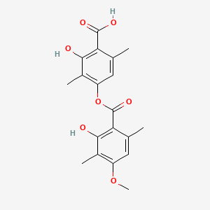 Benzoic acid, 2-hydroxy-4-((2-hydroxy-4-methoxy-3,6-dimethylbenzoyl)oxy)-3,6-dimethyl-
