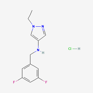 molecular formula C12H14ClF2N3 B12219570 N-(3,5-Difluorobenzyl)-1-ethyl-1H-pyrazol-4-amine 