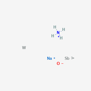 molecular formula H4NNaOSbW+3 B1221964 Ammonium antimony sodium tungsten oxide CAS No. 89899-81-0