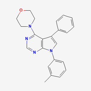 4-[7-(3-Methylphenyl)-5-phenyl-4-pyrrolo[2,3-d]pyrimidinyl]morpholine