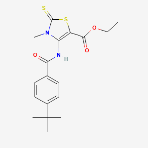 4-[[(4-Tert-butylphenyl)-oxomethyl]amino]-3-methyl-2-sulfanylidene-5-thiazolecarboxylic acid ethyl ester