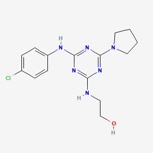 2-[[4-(4-Chloroanilino)-6-(1-pyrrolidinyl)-1,3,5-triazin-2-yl]amino]ethanol