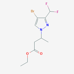 molecular formula C10H13BrF2N2O2 B12219805 Ethyl 3-[4-bromo-3-(difluoromethyl)-1H-pyrazol-1-yl]butanoate 