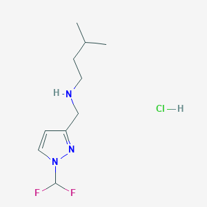 molecular formula C10H18ClF2N3 B12219808 N-[[1-(difluoromethyl)pyrazol-3-yl]methyl]-3-methylbutan-1-amine;hydrochloride 
