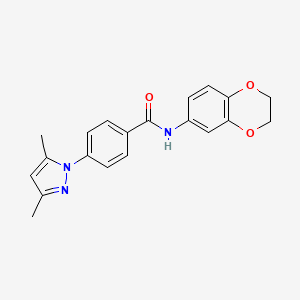 N-(2,3-dihydro-1,4-benzodioxin-6-yl)-4-(3,5-dimethyl-1-pyrazolyl)benzamide