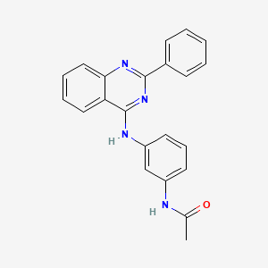molecular formula C22H18N4O B1221986 N-[3-[(2-phenyl-4-quinazolinyl)amino]phenyl]acetamide 