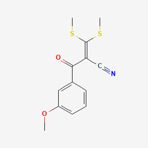 molecular formula C13H13NO2S2 B1221993 2-[(3-Methoxyphenyl)-oxomethyl]-3,3-bis(methylthio)-2-propenenitrile 