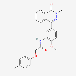 molecular formula C25H23N3O4 B1222001 N-[2-methoxy-5-(3-methyl-4-oxo-3,4-dihydrophthalazin-1-yl)phenyl]-2-(4-methylphenoxy)acetamide 