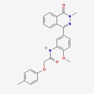 molecular formula C25H23N3O4 B1222001 N-[2-methoxy-5-(3-methyl-4-oxo-1-phthalazinyl)phenyl]-2-(4-methylphenoxy)acetamide 