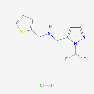 molecular formula C10H12ClF2N3S B12220025 1-[1-(difluoromethyl)-1H-pyrazol-5-yl]-N-(2-thienylmethyl)methanamine 