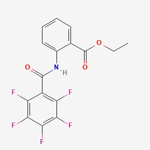 2-[[Oxo-(2,3,4,5,6-pentafluorophenyl)methyl]amino]benzoic acid ethyl ester