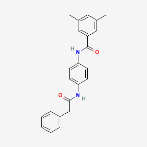 molecular formula C23H22N2O2 B1222005 3,5-dimethyl-N-[4-[(1-oxo-2-phenylethyl)amino]phenyl]benzamide 