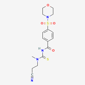 molecular formula C16H20N4O4S2 B1222010 N-[[2-cyanoethyl(methyl)amino]-sulfanylidenemethyl]-4-(4-morpholinylsulfonyl)benzamide 