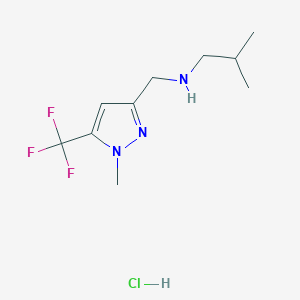 molecular formula C10H17ClF3N3 B12220178 isobutyl{[1-methyl-5-(trifluoromethyl)-1H-pyrazol-3-yl]methyl}amine 