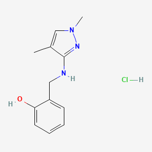 molecular formula C12H16ClN3O B12220247 2-[[(1,4-Dimethylpyrazol-3-yl)amino]methyl]phenol;hydrochloride 